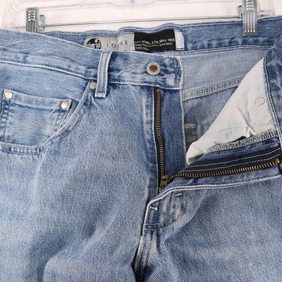 Vintage Levis SilverTab Jeans Men's 31x28 Blue Loose Fit Baggy Denim 90's Y2K - Picture 3 of 12